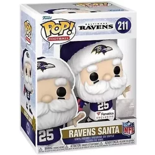 Funko Pop! Ravens Santa #211 Baltimore Ravens NFL Vinyl Figure Box