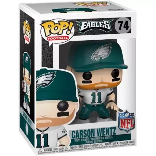 Funko Pop! Carson Wentz #74 White Jersey Philadelphia Eagles Box