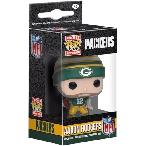 Funko Pop! Aaron Rodgers Pocket Pop! Keychain Green Bay Packers Box