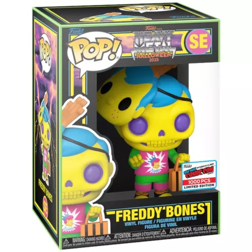 Funko Pop! Freddy Bones SE Blacklight Heavy Metal Halloween 2023 Box