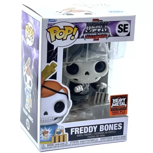 Funko Pop! Freddy Bones SE Black and White Heavy Metal Halloween 2023 Box