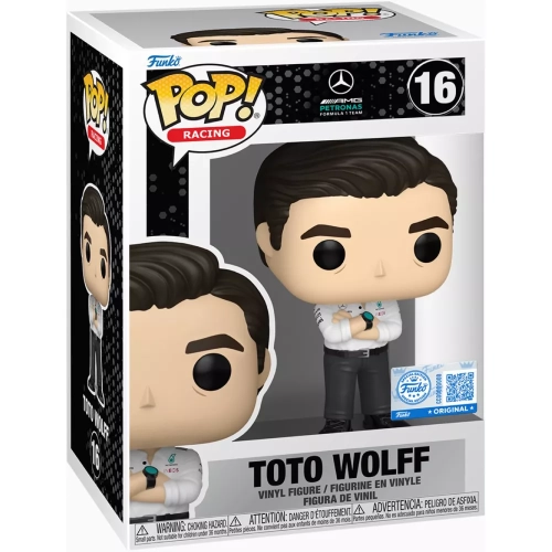 Funko Pop! Toto Wolff #16 with USA Helmet AMG Petronas Fornula 1 Team Box