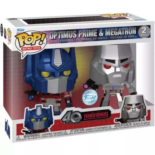 Funko Pop! Megatron 2 Pack Metallic 40 Years 1984-2024 Transformers More Than Meets the Eye Box