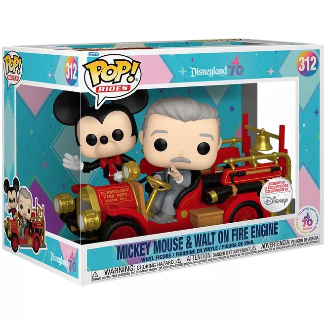 Mickey Mouse & Walt on Fire Engine Box