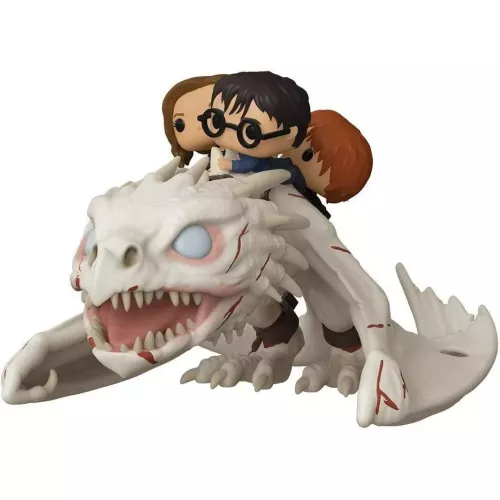 Harry, Hermione, & Ron Riding Gringotts Dragon