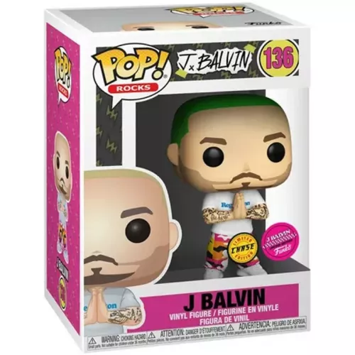 Funko Pop! J Balvin #136 Green Hair Chase Rocks Vinyl Figure Box