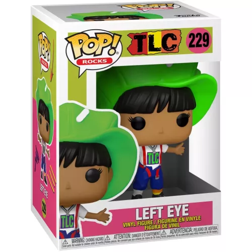 Funko Pop! Left Eye #229 Green Hat TLC Rocks Vinyl Figure Box