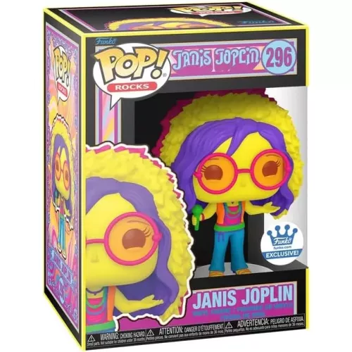 Funko Pop! Janis Joplin #296 Blacklight Rocks Vinyl Figure Box