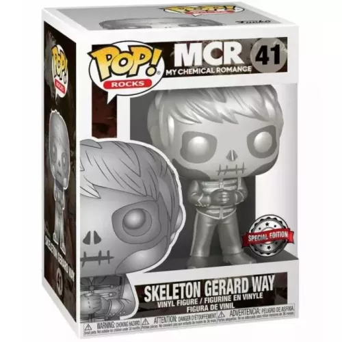 Funko Pop! Skeleton Gerard Way #41 Metallic Silver Box