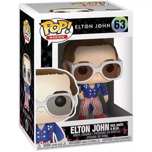 Funko Pop! Elton John #63 Red, White & Blue Rocks Vinyl Figure Box