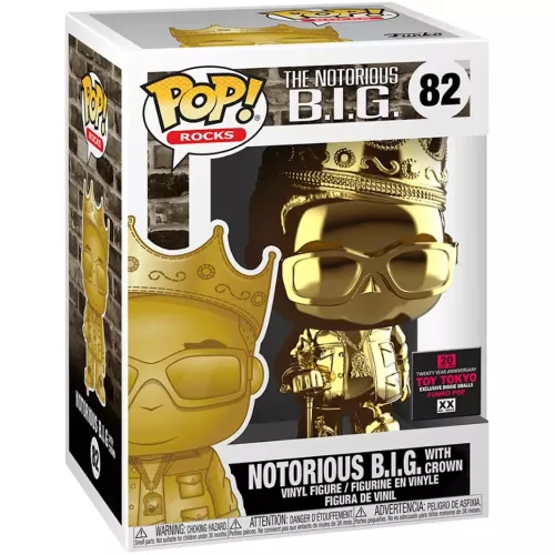 Funko Pop! Notorious B.I.G. with Crown #82 Gold Chrome Box