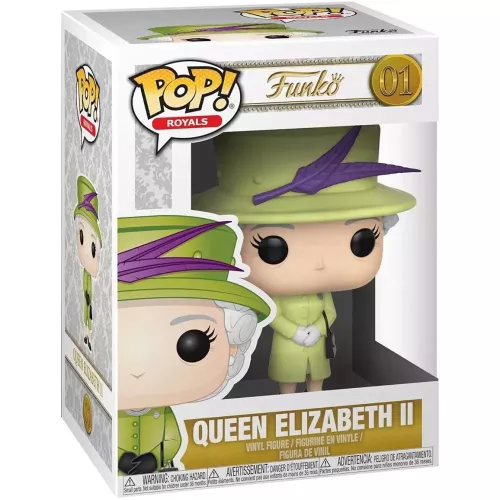 Funko Pop! Queen Elizabeth II #01 Green Royals Vinyl Figure Box