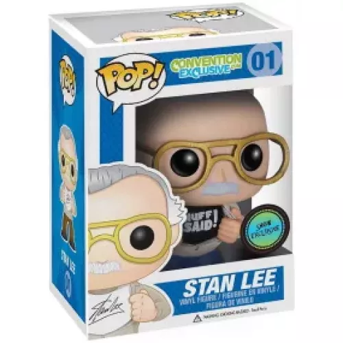 Funko Pop! Stan Lee #01 Nuff Said! Black Shirt Convention Exclusive Com Box