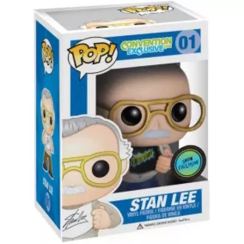 Funko Pop! Stan Lee #01 Excelsior! Black Shirt Convention Exclusive Com Box