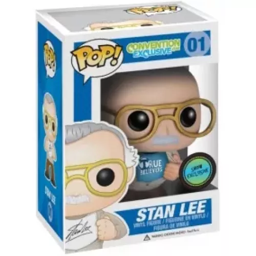Funko Pop! Stan Lee #01 True Believer Blue Shirt Convention Exclusive Com Box