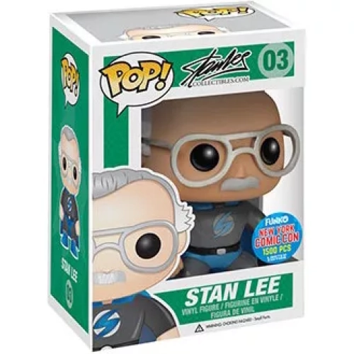Funko Pop! Stan Lee #03 Superhero Blue Stan Lee Collectibles Com Box