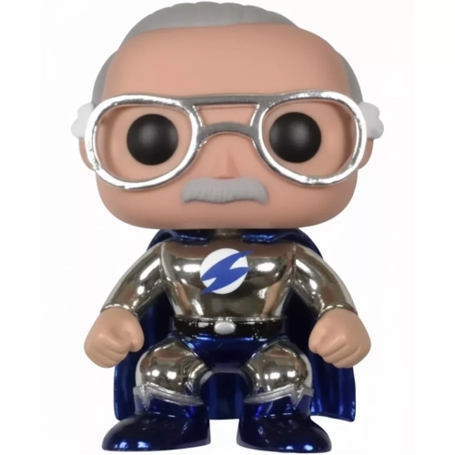Funko Pop! Stan Lee #03 Superhero Blue Metallic Chrome Box