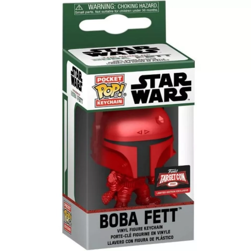 Funko Pop! Boba Fett Pocket Pop! Keychain Red Star Wars Box