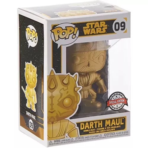 Funko Pop! Darth Maul #09 Metallic Gold Star Wars Vinyl Figure Box