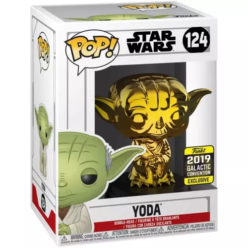 Funko Pop! Yoda #124 Gold Chrome Star Wars Vinyl Figure Box