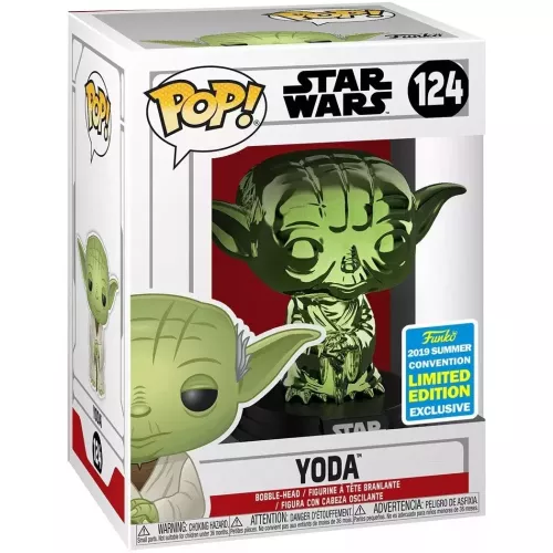 Funko Pop! Yoda #124 Green Chrome Star Wars Vinyl Figure Box