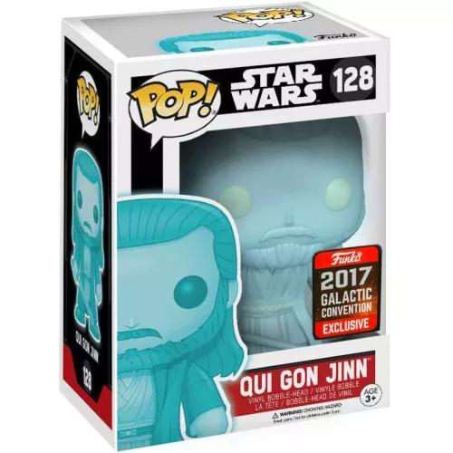 Funko Pop! Qui Gon Jinn #128 Holographic Glows in the Dark Box