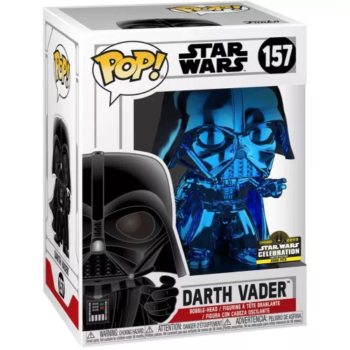 Funko Pop! Darth Vader #157 Blue Chrome Star Wars Vinyl Figure Box