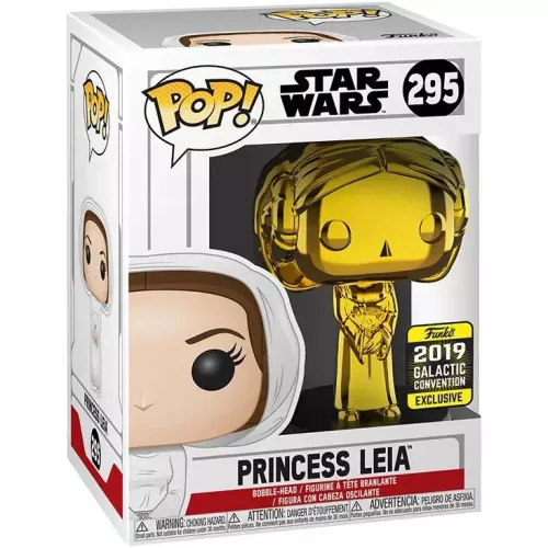Funko Pop! Princess Leia #295 Gold Chrome Star Wars Box