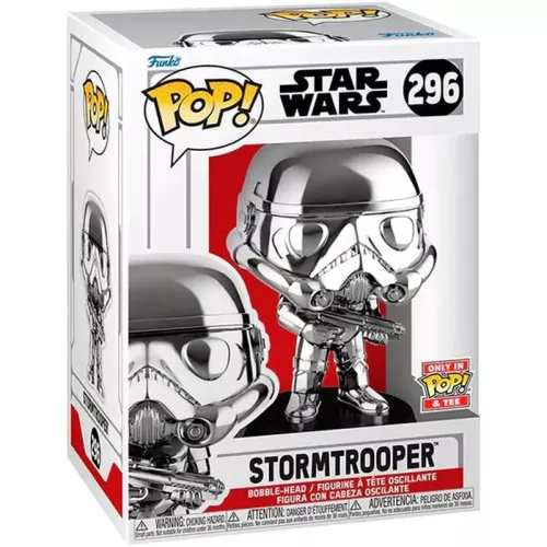 Funko Pop! Stormtrooper #296 Chrome Silver Star Wars Box