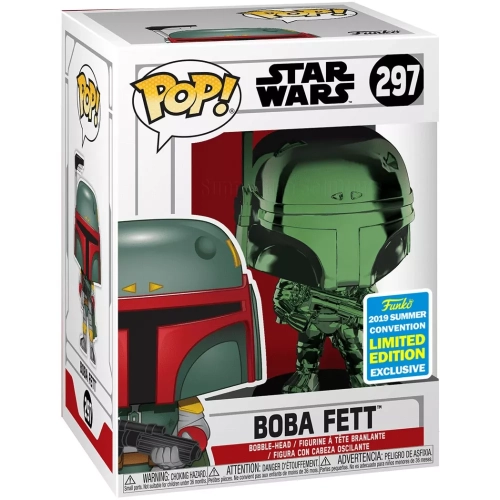 Funko Pop! Boba Fett #297 Green Chrome Star Wars Vinyl Figure Box