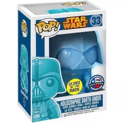 Funko Pop! Holographic Darth Vader #33 Glows in the Dark Box