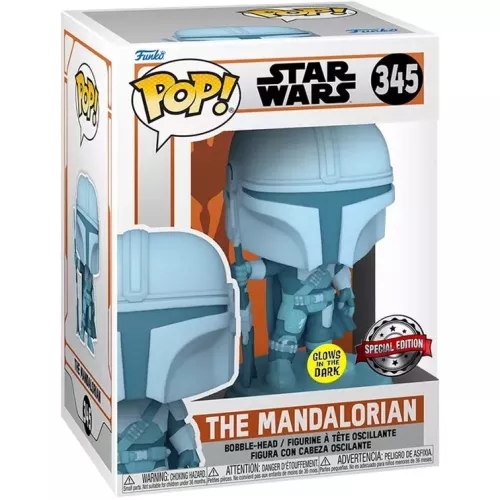 Funko Pop! The Mandalorian #345 Holographic Glows in the Dark Box