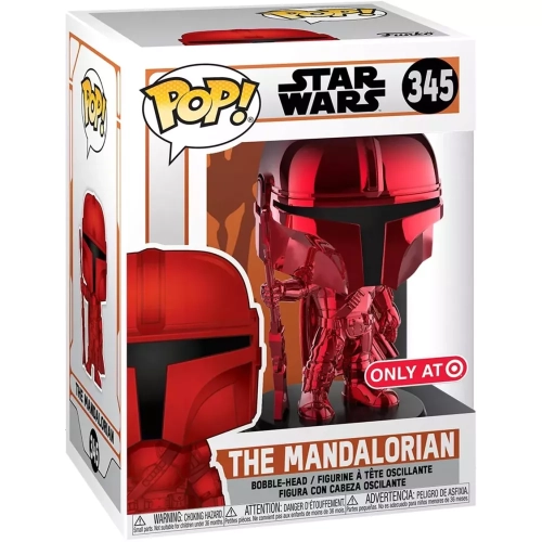 Funko Pop! The Mandalorian #345 Red Chrome Star Wars Box