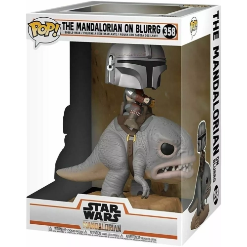 Funko Pop! The Mandalorian on Blurrg #358 Star Wars The Mandalorian Box