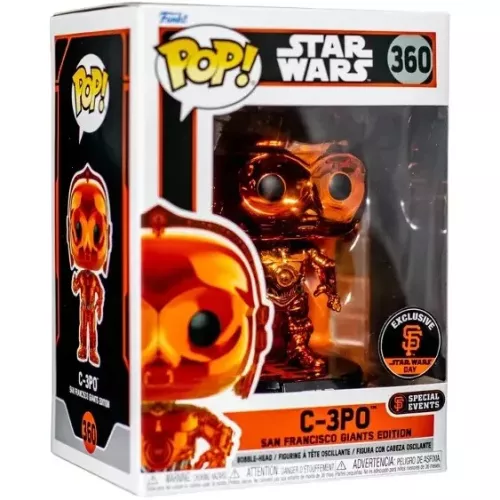 Funko Pop! C-3PO #360 Orange Chrome Star Wars Vinyl Figure Box
