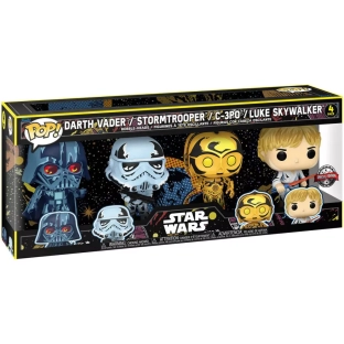 C-3PO Darth Vader / Stormtrooper / C-3PO / Luke Skywalker (Retro) Pack