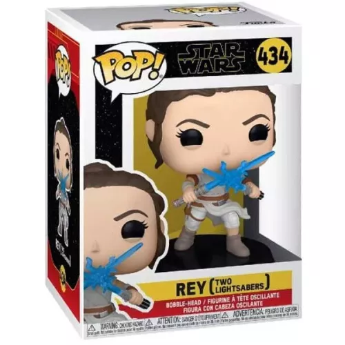Funko Pop! Rey (Two Lightsabers) #434 Star Wars Vinyl Figure Box