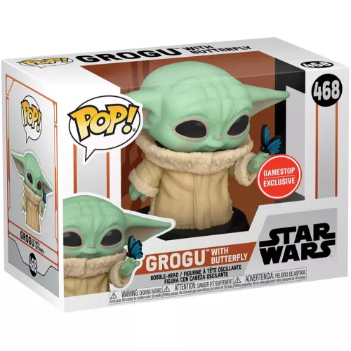 Funko Pop! Grogu with Butterfly #468 Star Wars Vinyl Figure Box