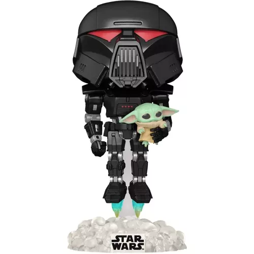 Funko Pop! Dark Trooper with Grogu #488 Glows in the Dark