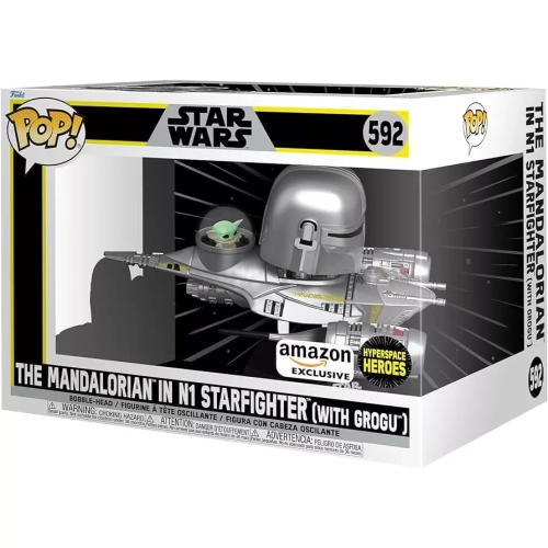 Funko Pop! The Mandalorian in N1 Starfighter (with Grogu) #592 Box