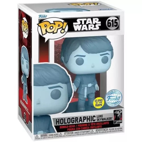 Funko Pop! Holographic Luke Skywalker #615 Glows in the Dark Box
