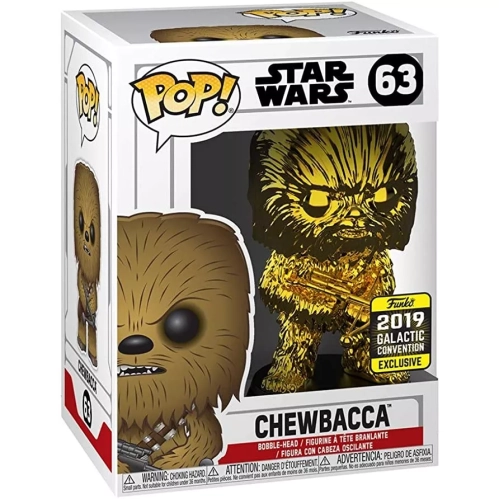Funko Pop! Chewbacca #63 Gold Chrome Star Wars Vinyl Figure Box