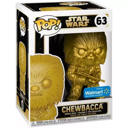 Funko Pop! Chewbacca #63 Metallic Gold Star Wars Vinyl Figure Box