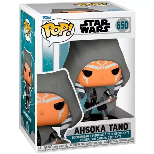 Funko Pop! Ahsoka Tano #650 Grey Hood Star Wars Vinyl Figure Box