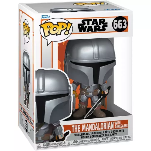 Funko Pop! The Mandalorian with Darksaber #663 Star Wars Box