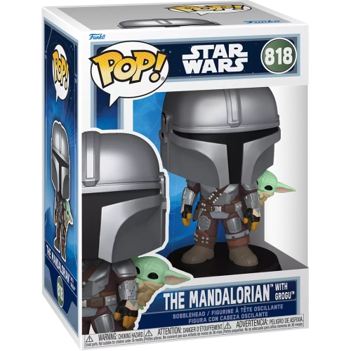 Funko Pop! The Mandalorian with Grogu #818 On Back Box