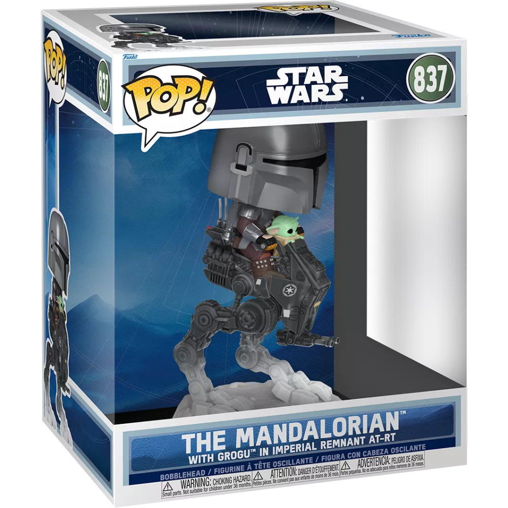 The Mandalorian with Grogu in Imperial Remnant AT-RT Box
