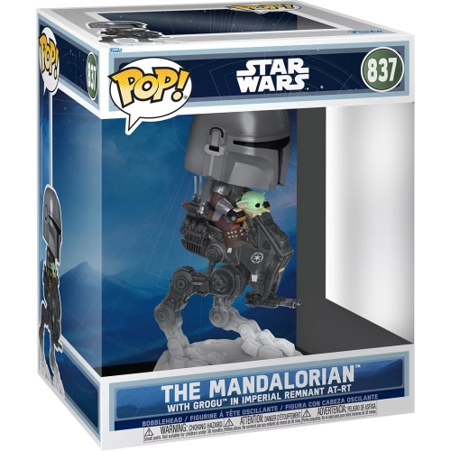 Funko Pop! The Mandalorian with Grogu in Imperial Remnant AT-RT #837 Box
