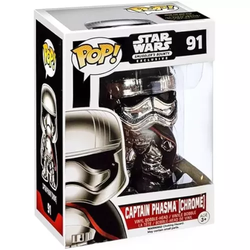 Funko Pop! Captain Phasma [Chrome] #91 Star Wars Vinyl Figure Box
