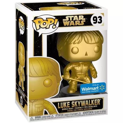 Funko Pop! Luke Skywalker #93 Metallic Gold Star Wars Box